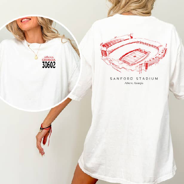 Athens Georgia Sanford Stadium Georgia Bulldogs Graphic Tee for wholesale by BB Subs and Screens