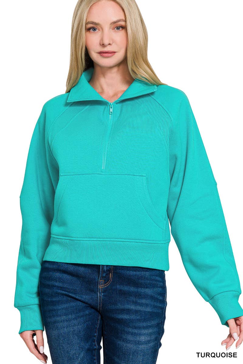42POPS - Wholesale Sweatshirt - Women's - `.Half Zip Cropped Pullover15