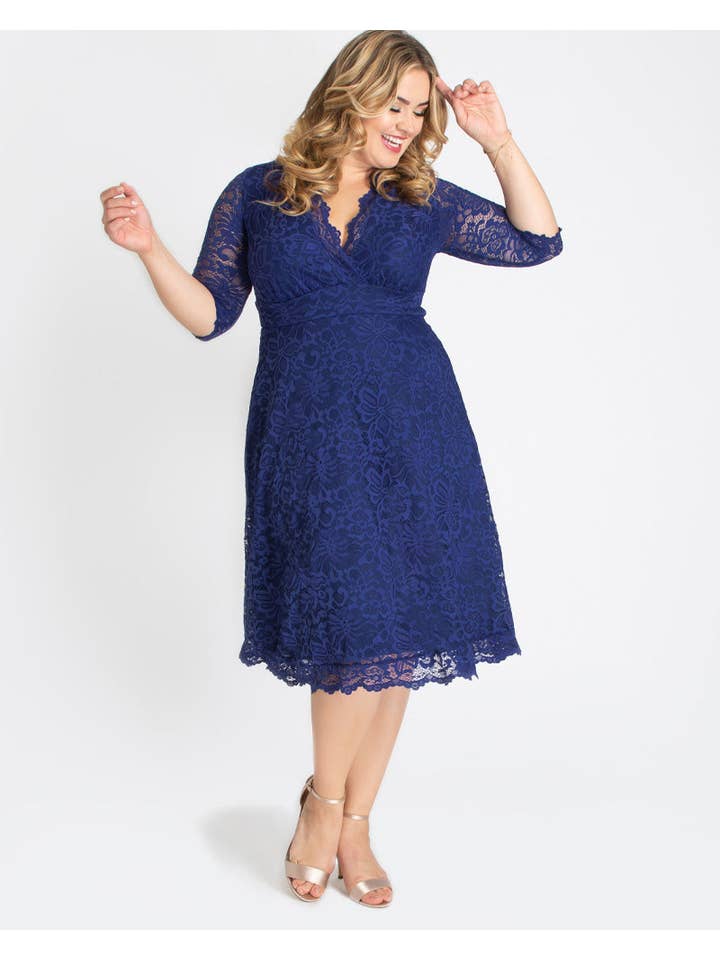 Kiyonna - Vente Robe – femme - Robe cocktail Mademoiselle en dentelle - Taille plus4