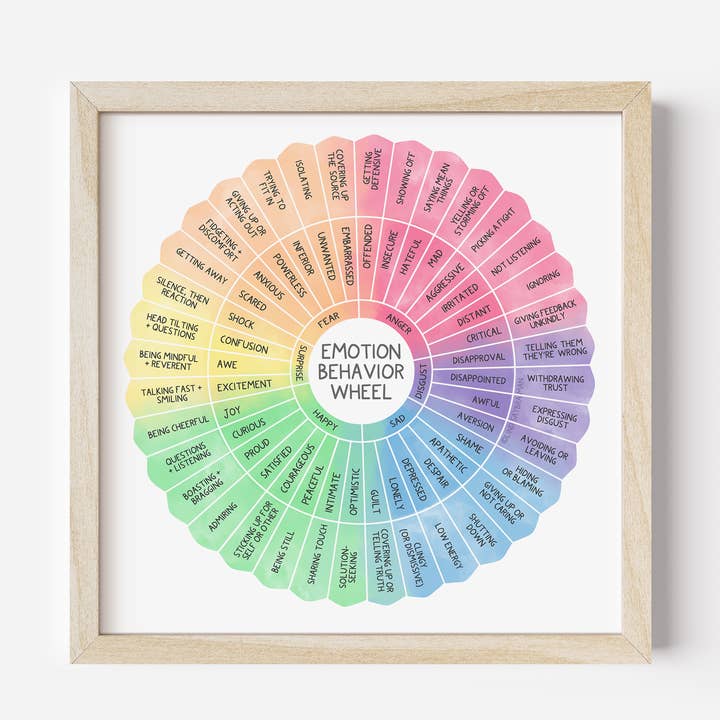 Emotion Behavior Wheel | Art Print for wholesale by Lindsay Braman Studios