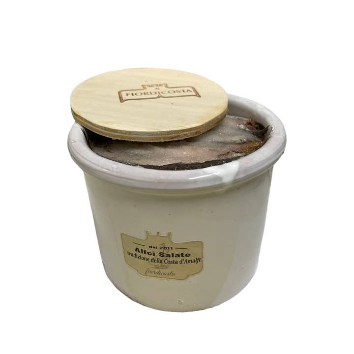 Fiordicosta - Vendita all'ingrosso Pesce in scatola - Alici salate in vaso di terracotta 1500 gr