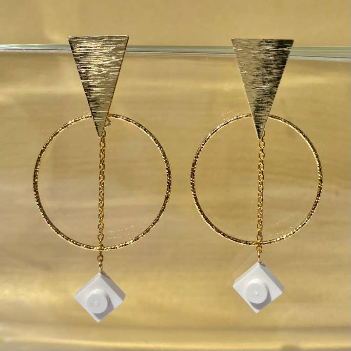 Brique d'Oreille - Venta al por mayor Pendientes colgantes - Pendientes étnicos dorados - Las Viajeras