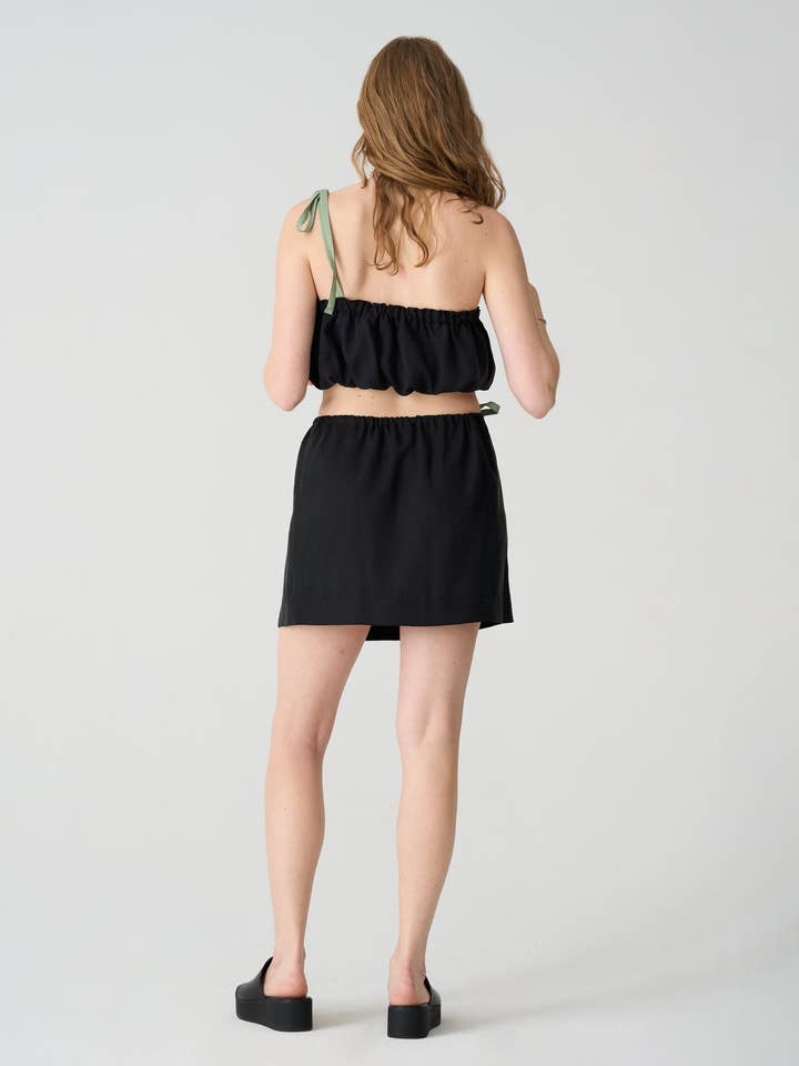 VALERIE C. - Wholesale Skirt - Women's - Jupe courte - noir et sauge4