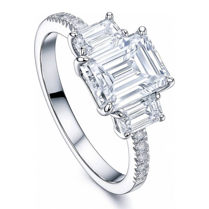 BERRICLE Sterling Silver 3-Stone Promise CZ Engagement Ring for wholesale by BERRICLE