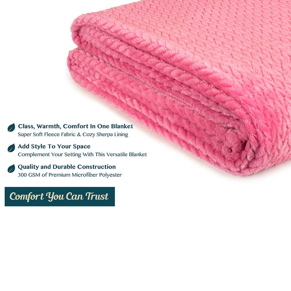 Pavilia – Manta para sofá por atacado – Cobertor de fleece texturizado com estampa de folhas66