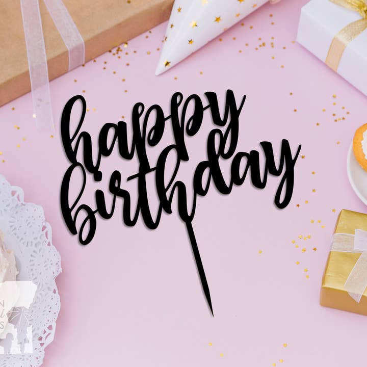 Topper de bolo de feliz aniversário - bolo de aniversário por atacado de Northern Country Girl Designs, LLC