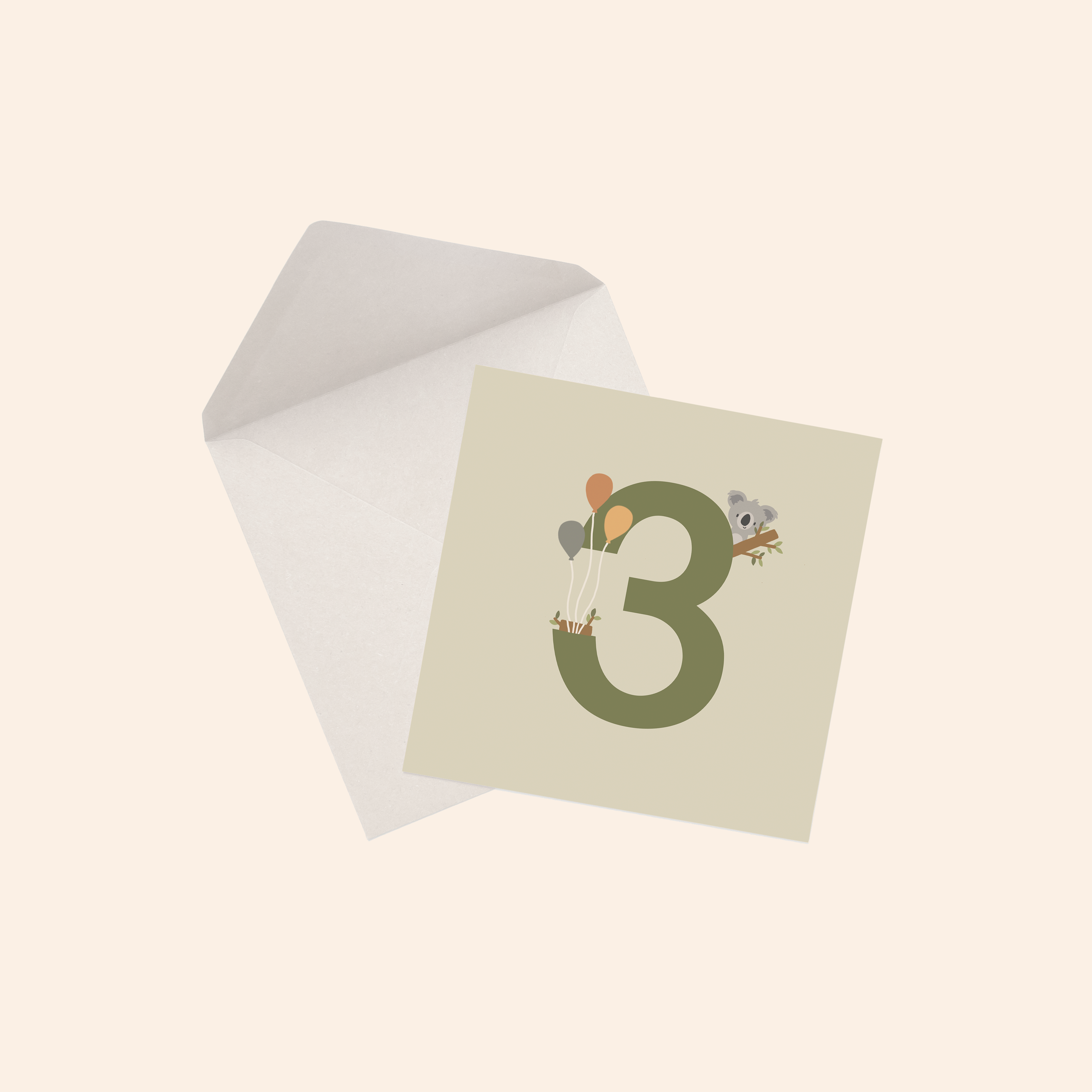 Flora and Mae Creative - Wholesale Birthday card - Birthday Numbers - Green2