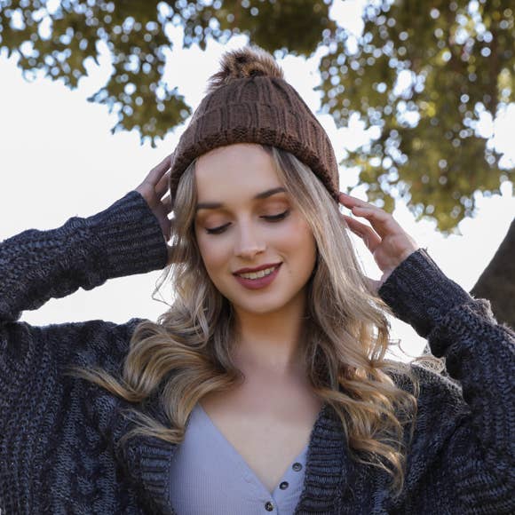Leto Accessories - Wholesale Beanie - Women's - Winter-Ready Ribbed Faux Fur Beanie 🧶 – Wholesale Supplier10