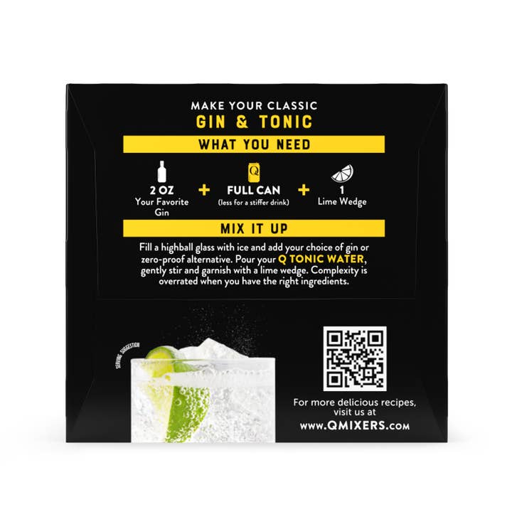 Q Mixers - Wholesale Cocktail Mix/Syrup - Q Mixers Premium Tonic Water - 4pk/7.5oz Cans2