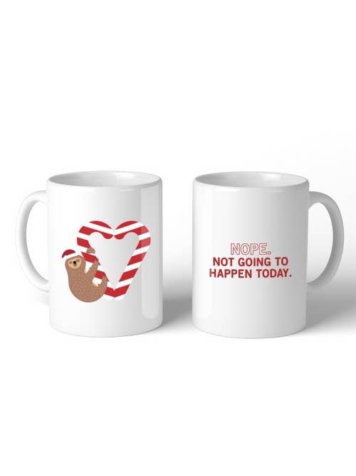 Sloth Candy Cane Coffee Mug for wholesale by 365 In Love