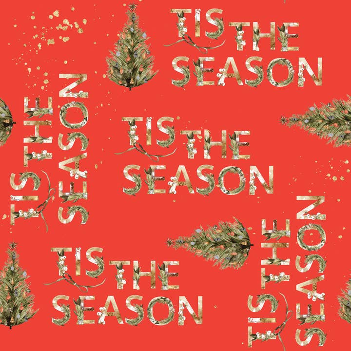 Rouleau de papier d'emballage bohème pour arbres de Noël | C'est la saison pour la vente par Waterleaf Paper Co.