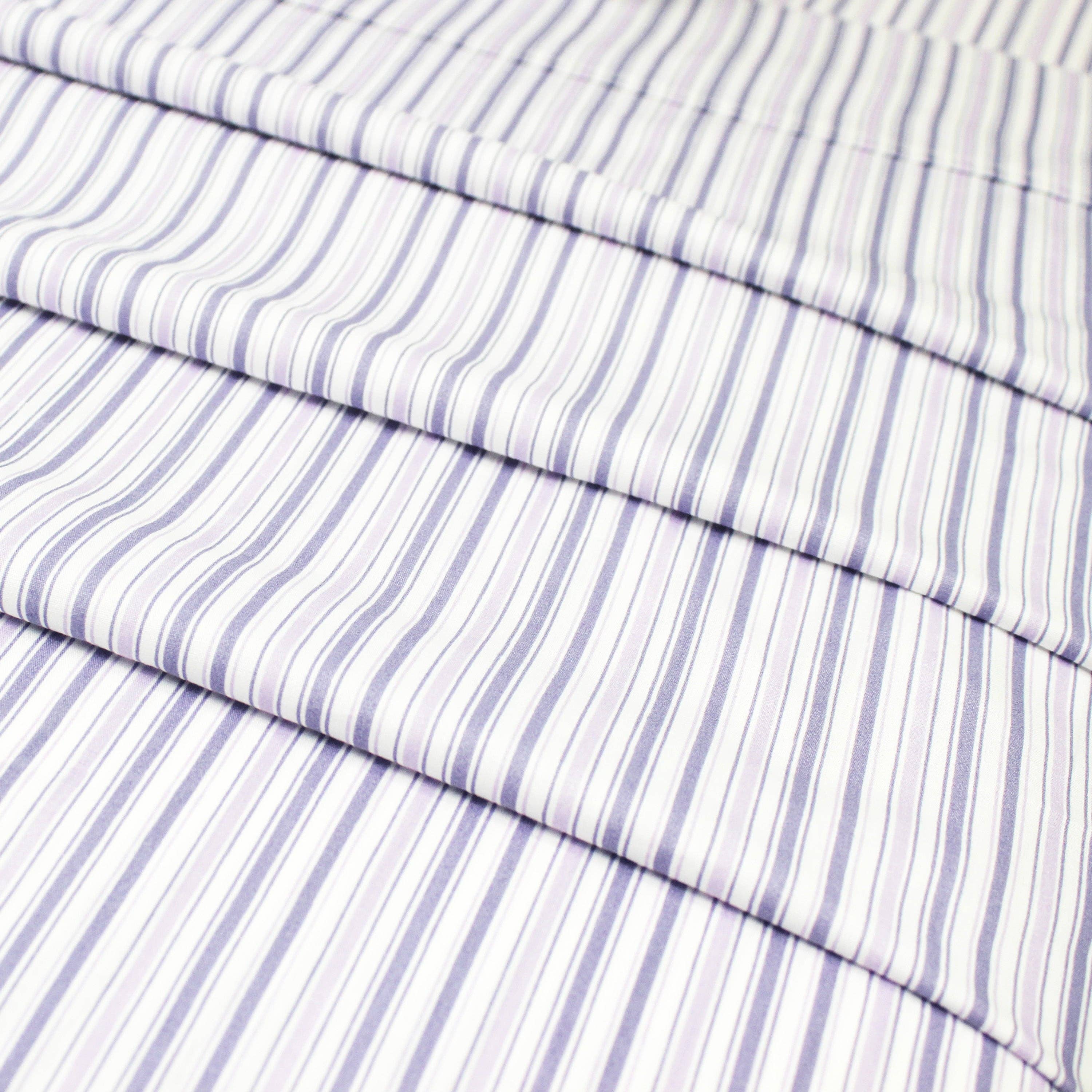 Mélange Home - Vente Parures de lit - Ensemble de draps en percale de coton imprimé à rayures26