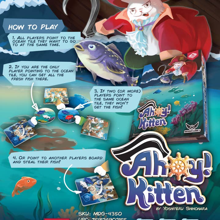 Mayday Games – Jogo de tabuleiro por atacado – Ahoy Kitten 2-6 Jogador Casual Pressione o Seu Jogo Pirata da Sorte3
