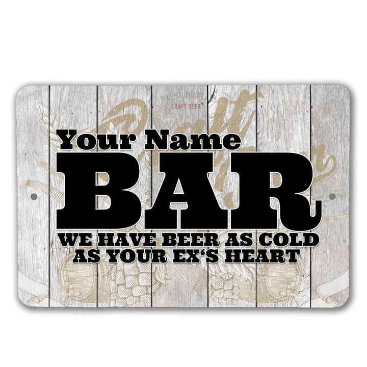 Personalized Man Cave Bar Sign for wholesale by Real Cool Stickers & Stuff