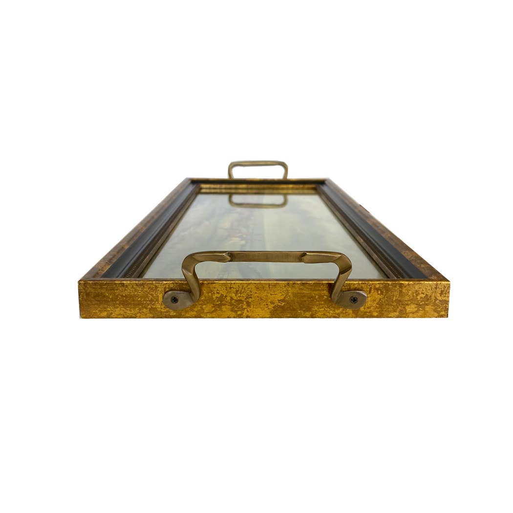 Madison Bay Co. - Historical Home Decor Reproductions - Wholesale Decorative Tray - Vintage Fox Hunt Scene Decorative Tray with Brass Handles1