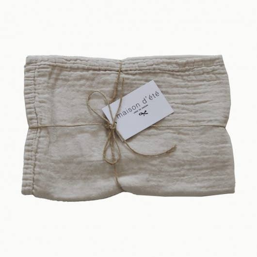 Serviette de table gaze de coton ciment 45X45 CM pour la vente par Maison d'été