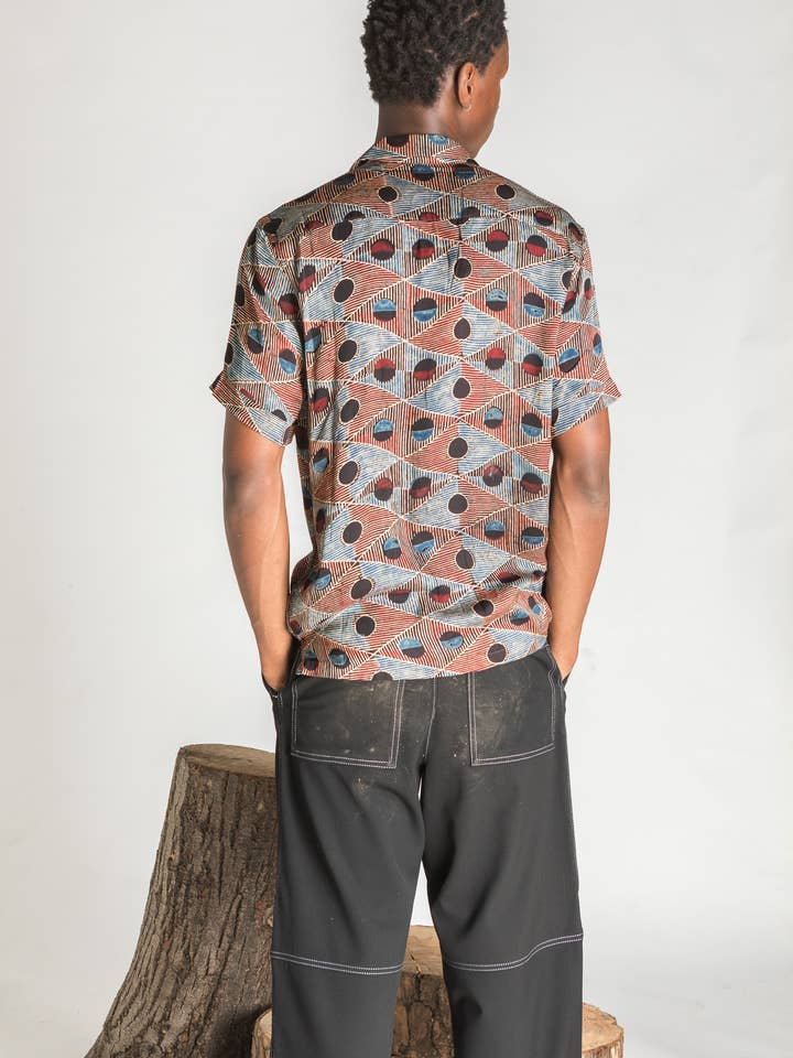 rau satin hand-printed shirt for wholesale by Otherwise
