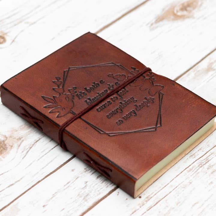 Soothi | Containers Of Creativity - Wholesale Journal/Diary - Feel Deeply Quote Leather Journal