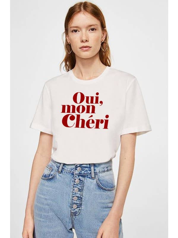 DOTCOM - Wholesale Screen Printed T-Shirt - Women's - Oui