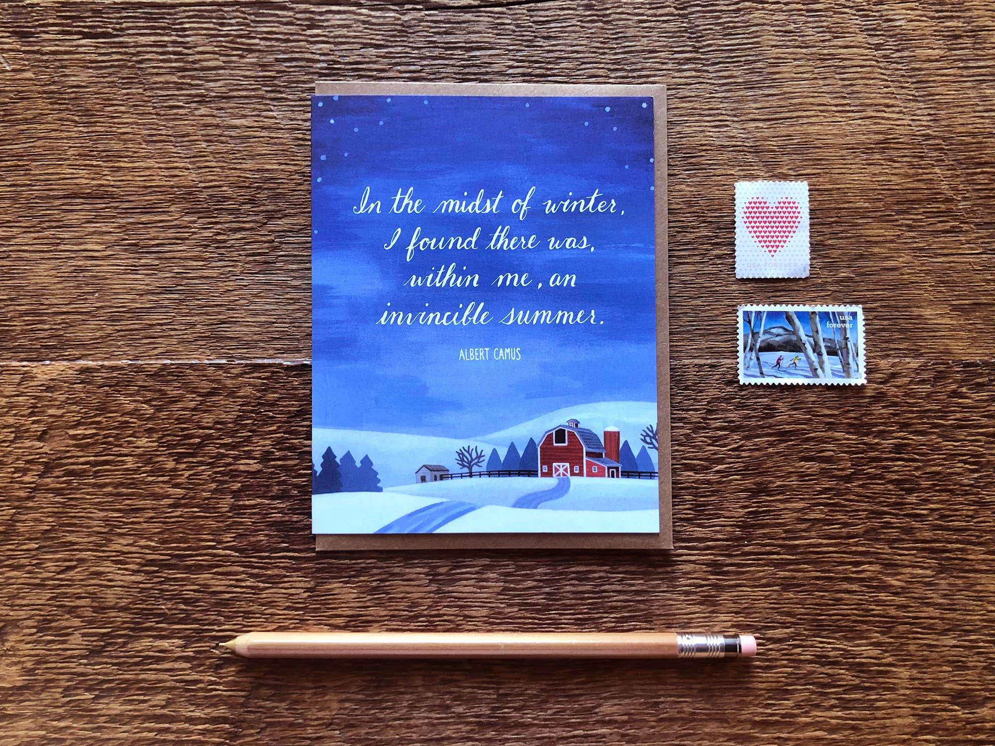 Noteworthy Paper & Press - Wholesale Season's Greetings Card - Camus Quote Card1