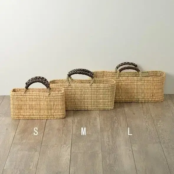 DarKech - Vente Paniers - Panier en roseau avec poignées en cuir4