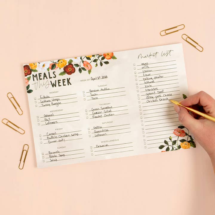 1canoe2 | One Canoe Two Paper Co. - Wholesale Notepad - Poppies Menu Notepad