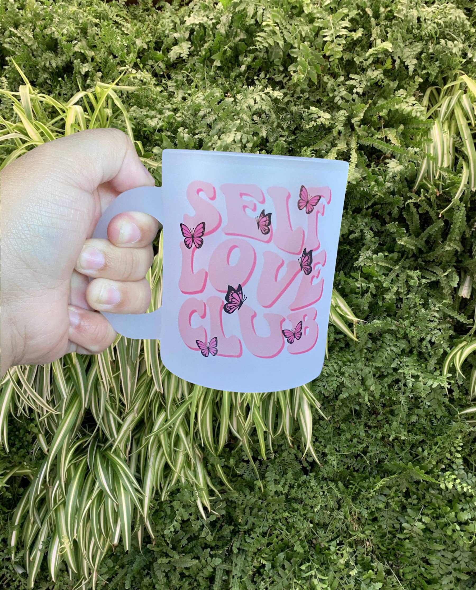 D2JCrafts - Venta al por mayor Taza - Taza de café esmerilado Self Care Club Butterfly14