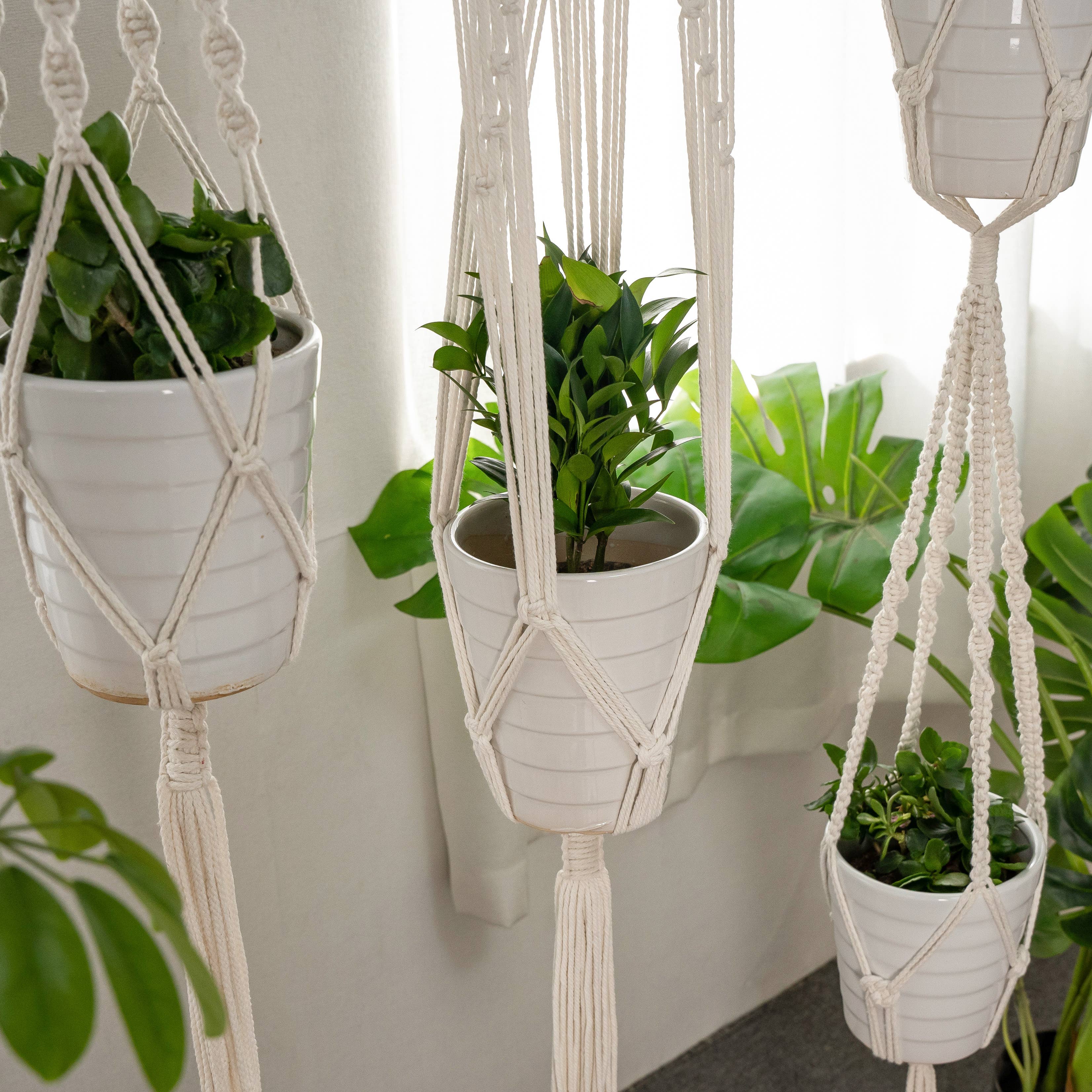 Sparkle Being - Wholesale Hanging Planter - Cotton Macrame Rope Plants Hanging Pots Holder - Stand Set 43