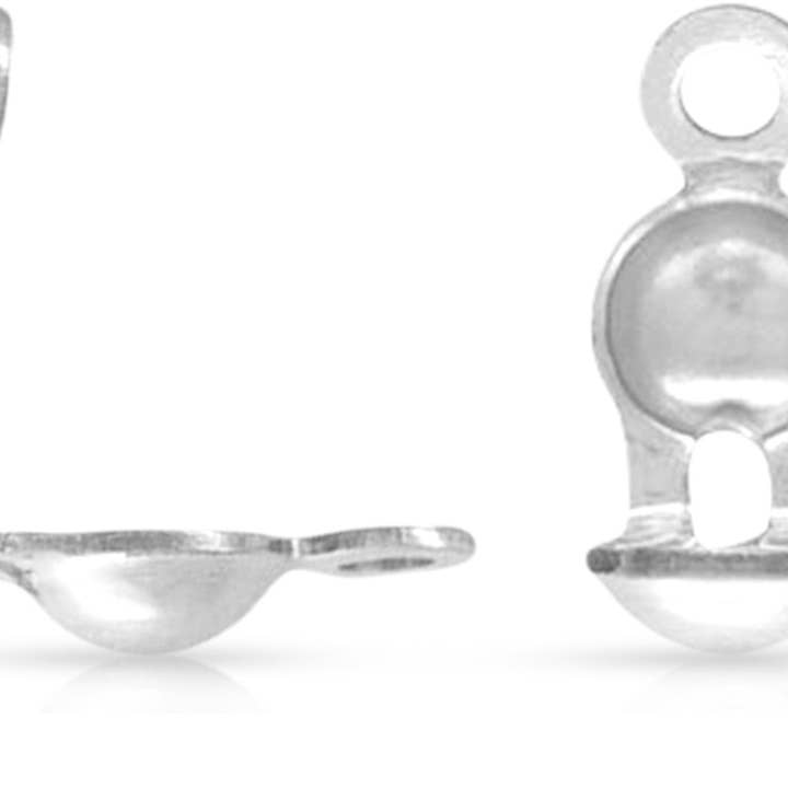 Double-Cup Bead Tip Clamshell Knot Cover Sterling Silver 0.036" Hole with 2 Rings - 20pcs/pack and other Purchase Wholesale double knot. Free Returns & Net 60 Terms on Faire trending on Faire.