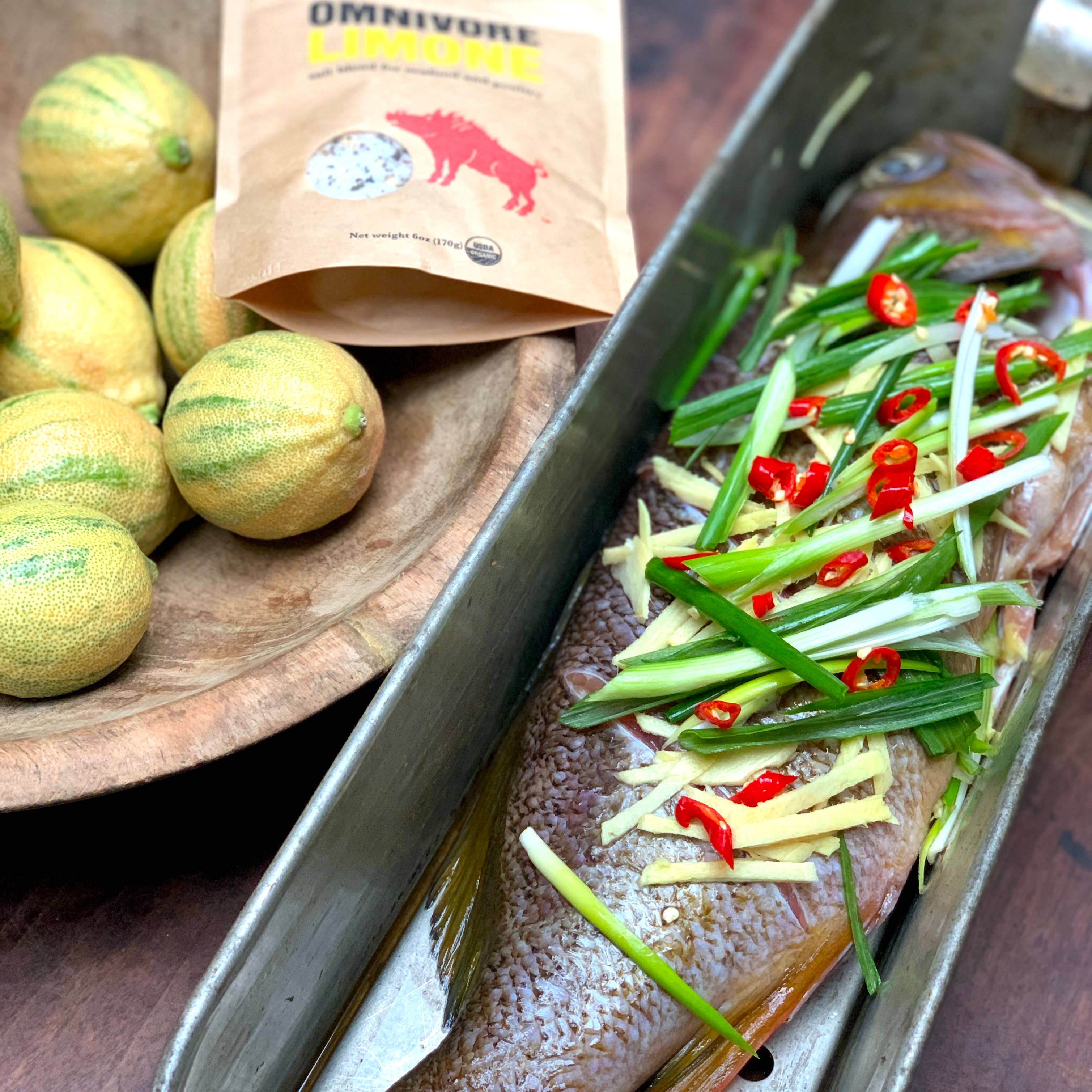 OMNIVORE LLC - Wholesale Salt - 2 oz Omnivore Limone an Organic, Citrus Sea Salt Blend1