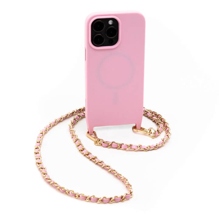 Custodia a tracolla Monarch MagSafe con catena per iPhone 14 Pro Max - Pink Lemonade per la vendita all'ingrosso da parte di Bryten