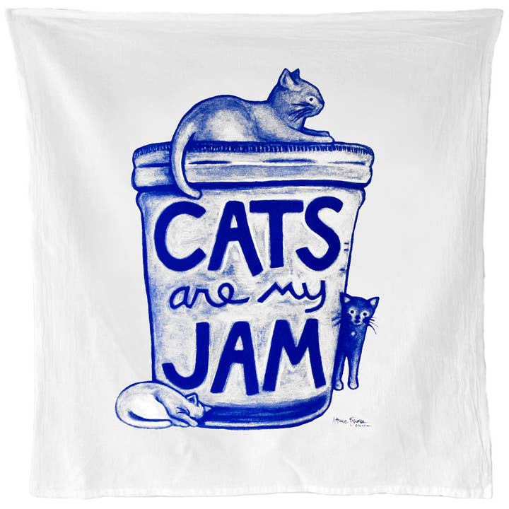 Les chats sont ma confiture - Torchon en sac de farine - Cadeau de cuisine drôle pour les amateurs de chats pour la vente par Xenotees