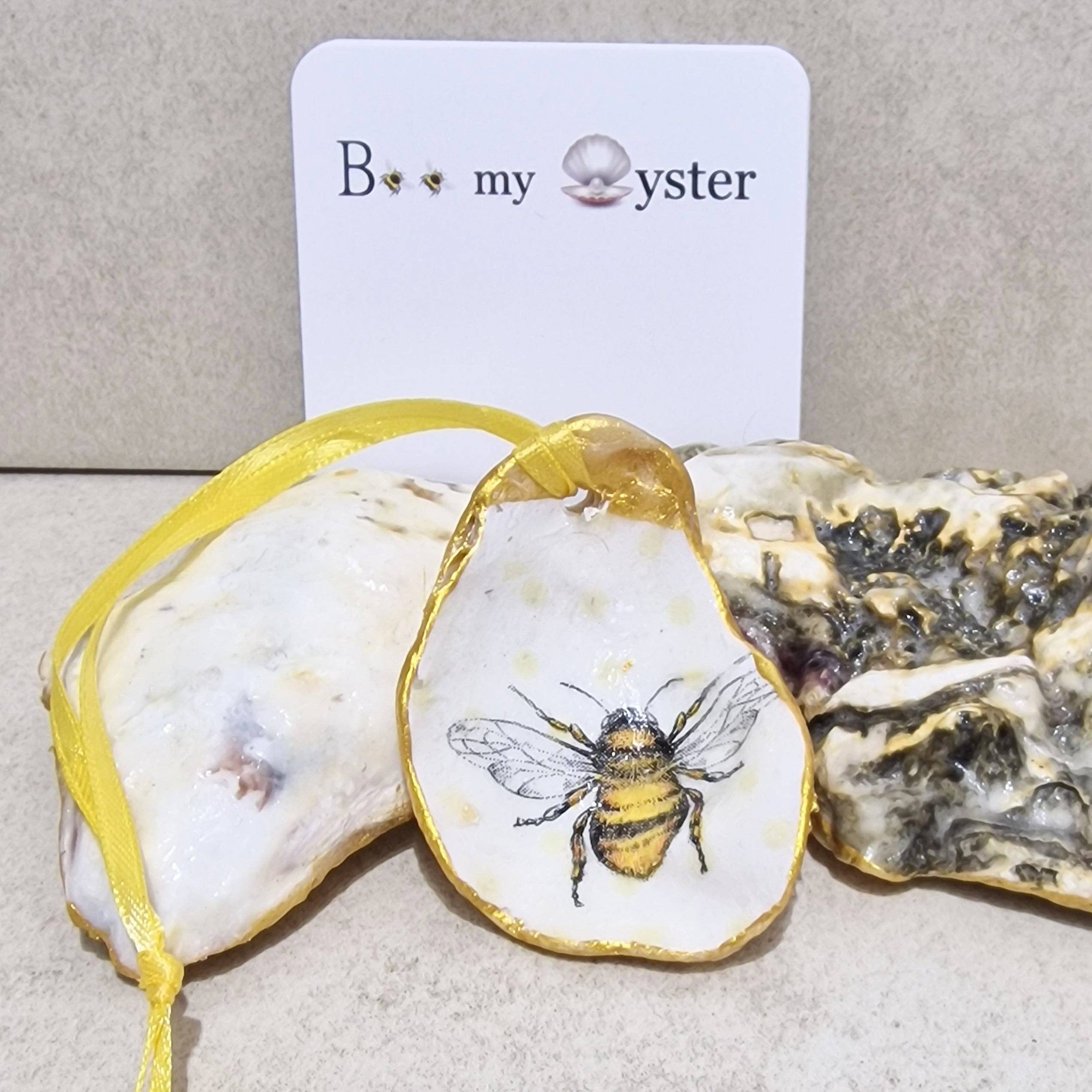 Bee my Oyster – Großhandel Verzierung – Deko-Motiv „Hummel“ mit Austernmuschel, 6 cm3