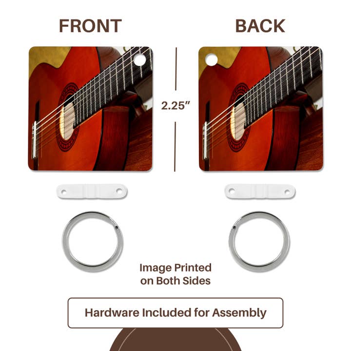 3dRose - Wholesale Keychain - Unisex - 3dRose, Closeup Of A Classical Guitar, Key Chain4