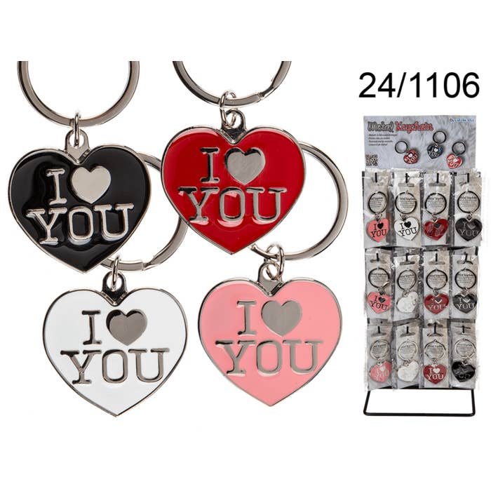 Metal keychain, I love you, for wholesale by Out of the blue KG