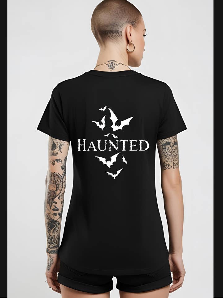 Spukende Fledermäuse Goth Gothic T-Shirt Baumwolle für den Großhandel von Brick Shirt House