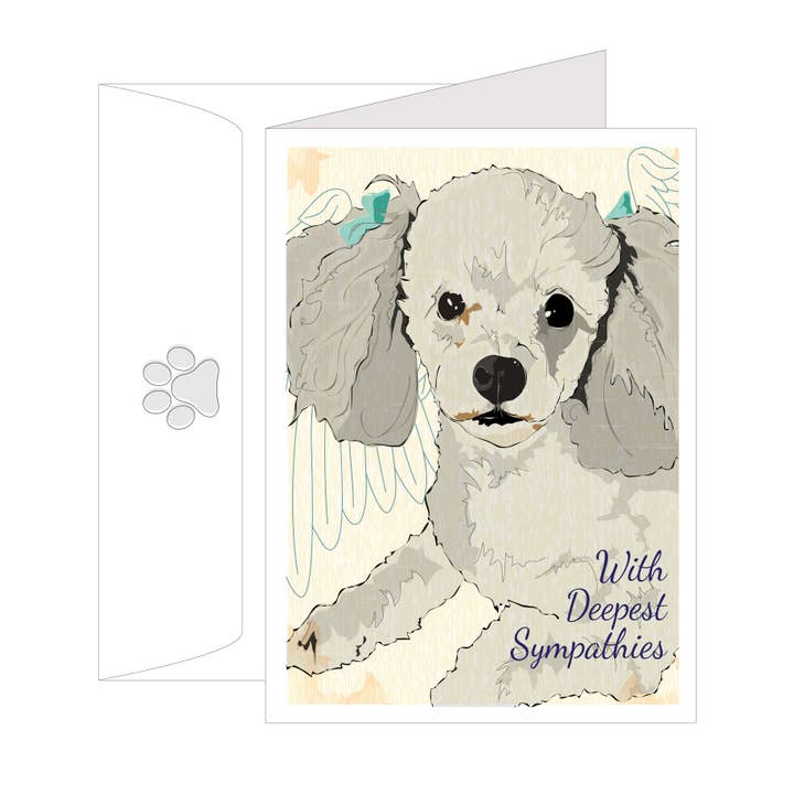 Carte de vœux vierge à l'intérieur du caniche pour la vente par ArtzyDog Studio