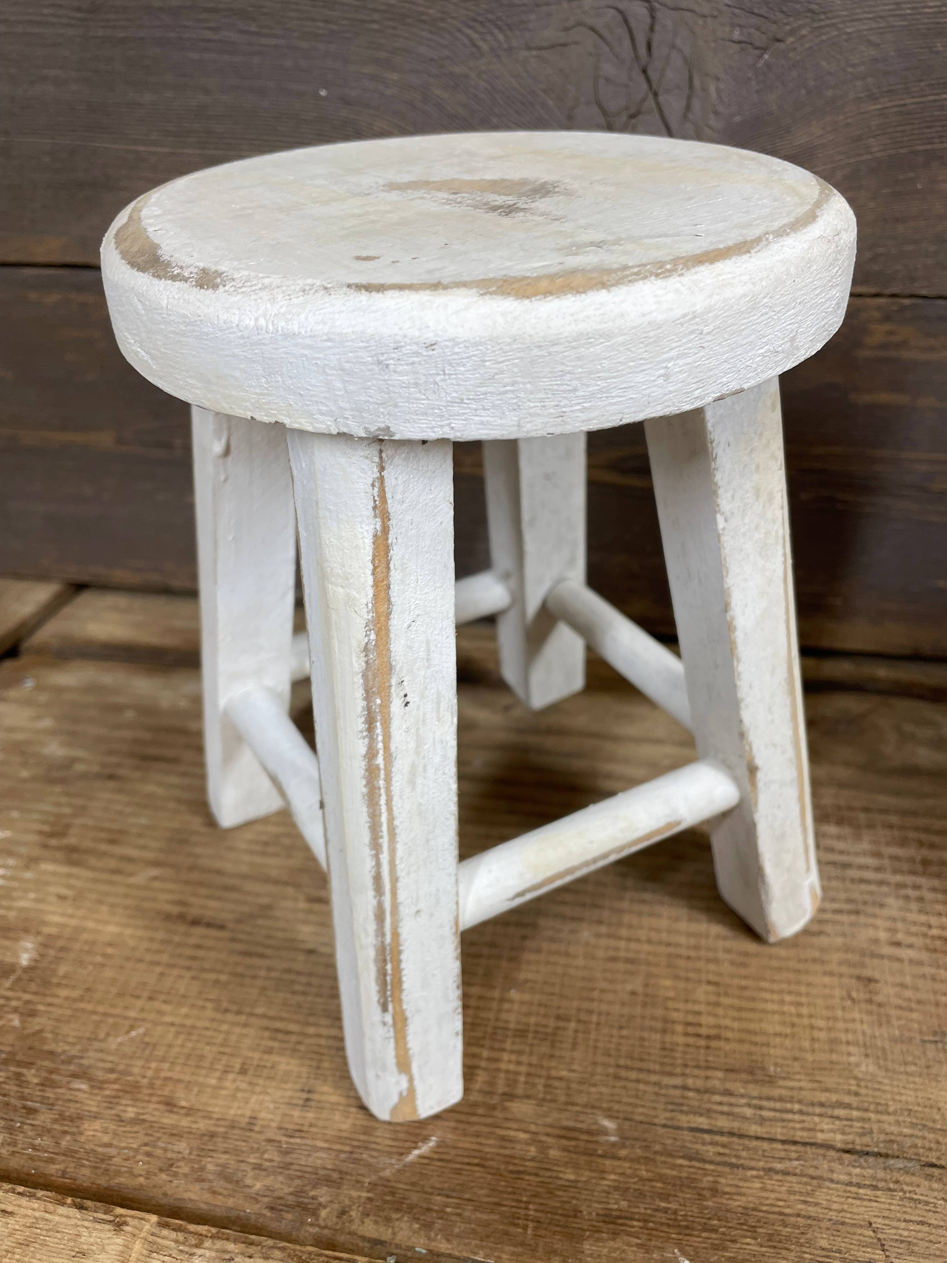 My Amigos Imports – wholesale Stool – Raleigh Farmhouse Stool-6x7.5 in-4 Legs-White-Raleigh-$94
