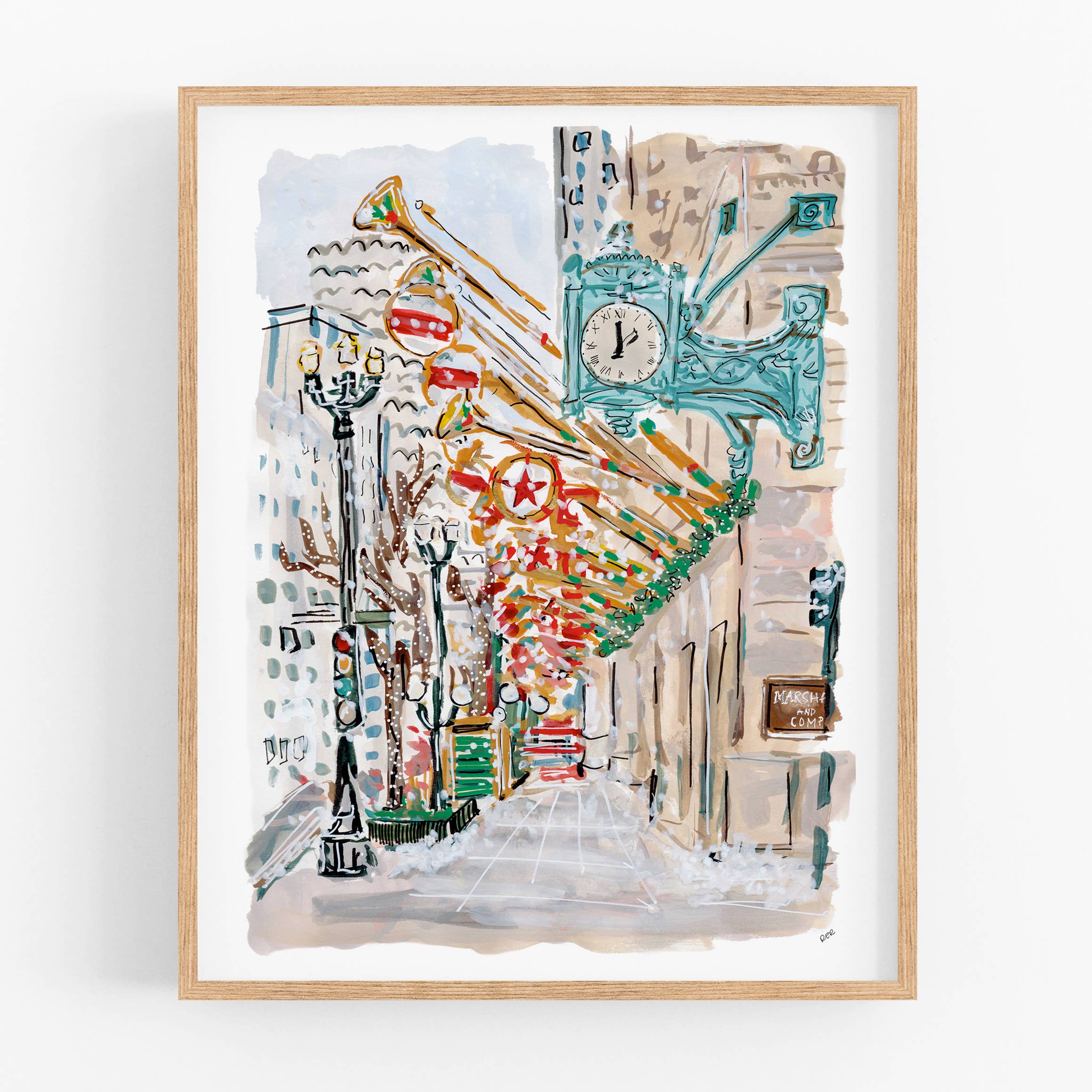 Rachel Reynolds Art - Wholesale Art Print - Christmas In Chicago, State Street Art Print1
