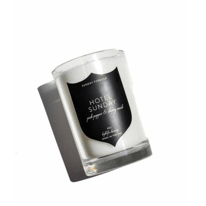 Hotel Sunday Luxury Candle Pink Pepper and Cherry Musk for wholesale by Sunday Forever