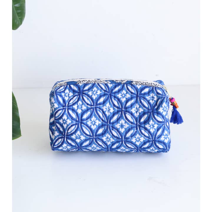 TerraWeave - Wholesale Makeup/Cosmetic Bag - Floral Quilted Makeup Travel Bag - Bridesmaid & Wifey Gift