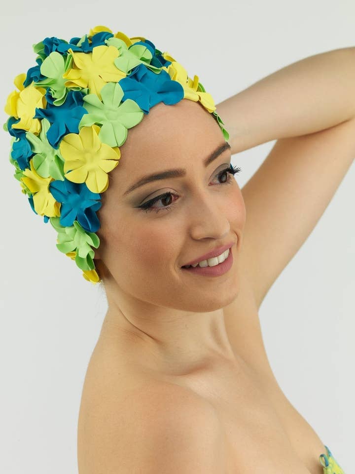 Oasi Vintage Multicolor Swim Cap 32 for wholesale by KORES ACCESSORIES