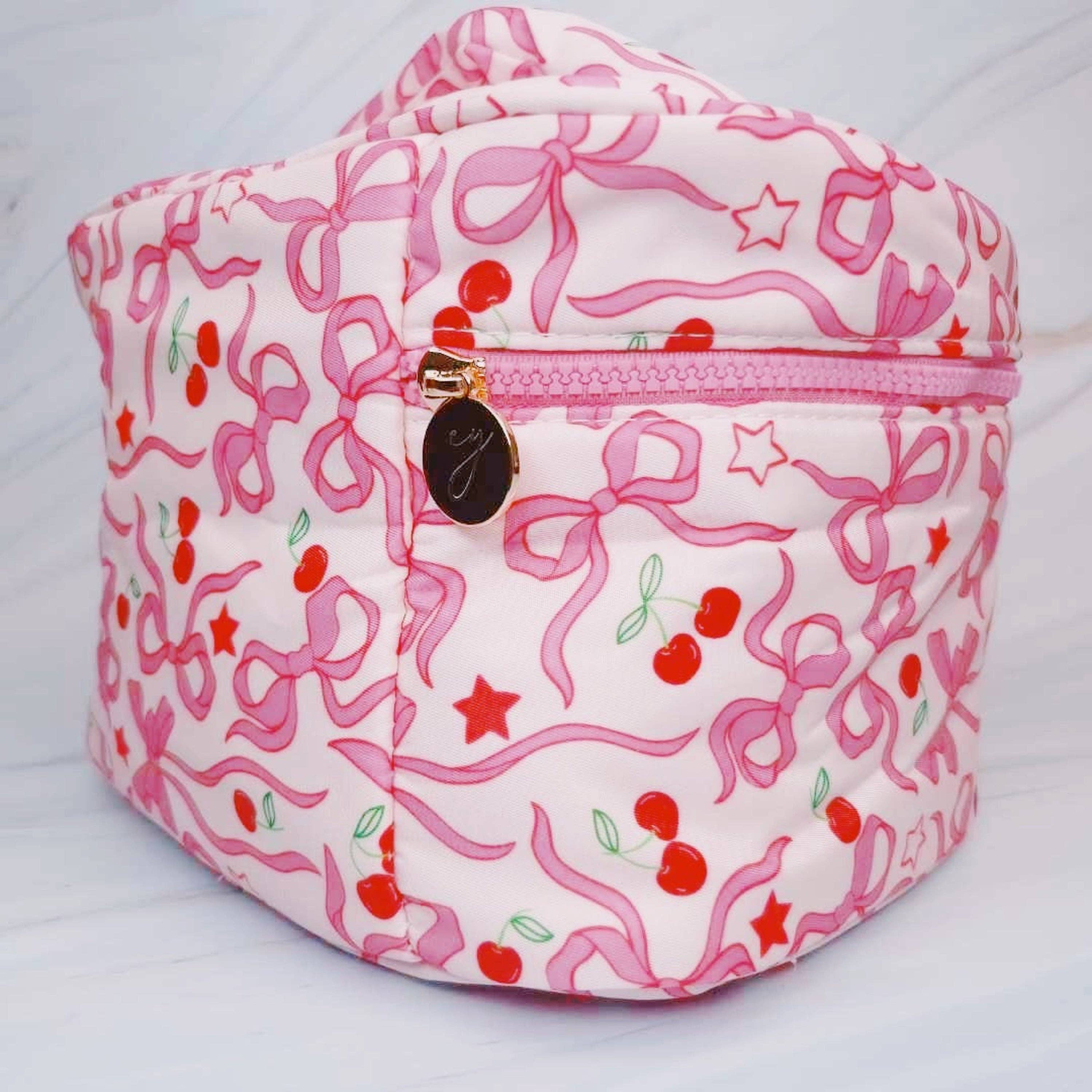 Ellison+Young - Wholesale Makeup/Cosmetic Bag - Cherry Bowtiful Travel Cosmetic Case With Handle4