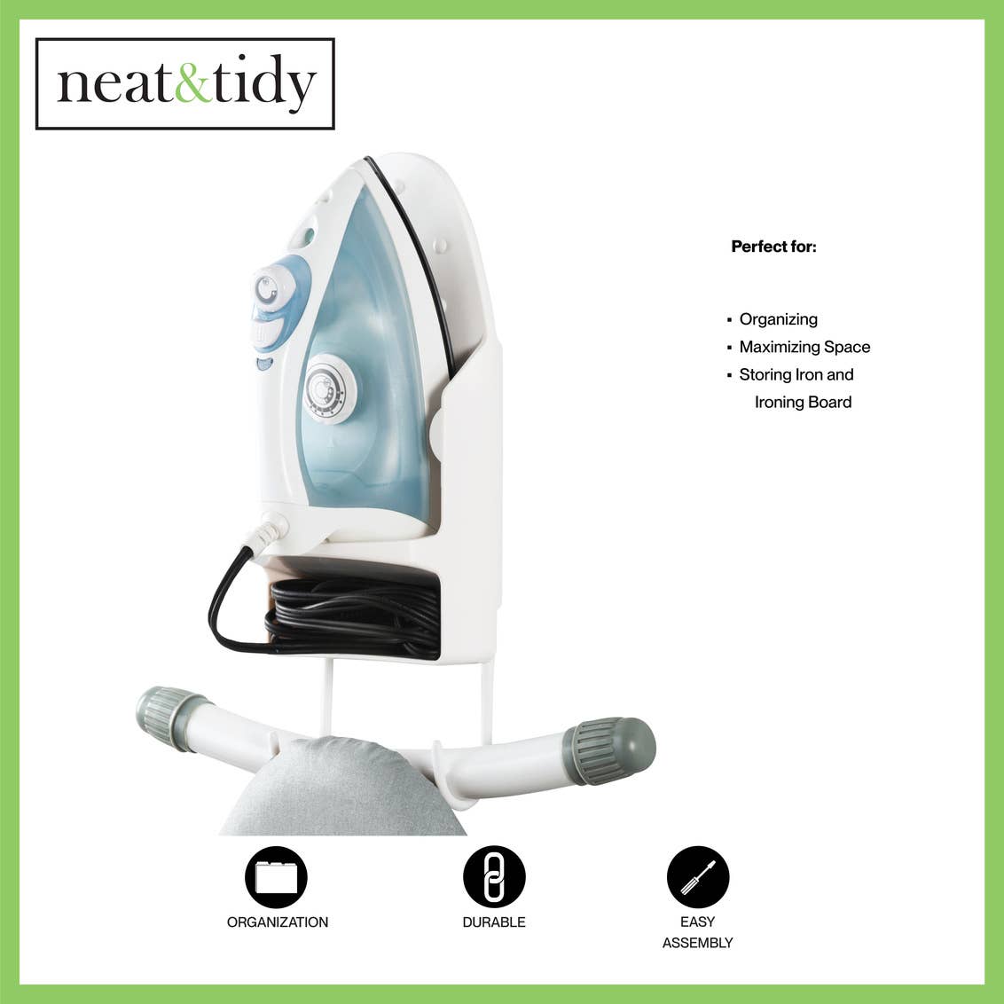 Moda at Home Enterprises, Ltd – wholesale Ironing board – N&T IRON BOARD WALL MOUNT HOLDER WHITE0