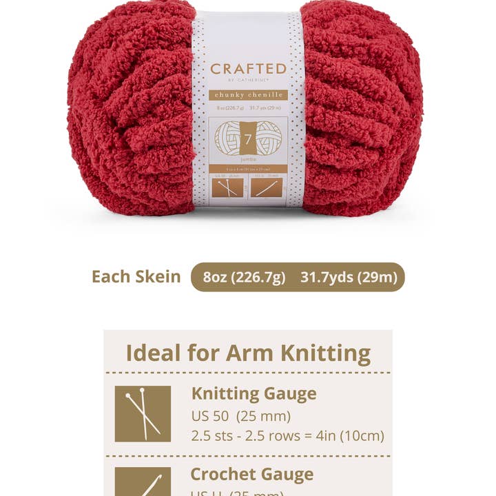 Crafted by Catherine - Wholesale Yarn - Chunky Chenill Yarn | 8oz/227g | Jumbo #7 | Pack of 65