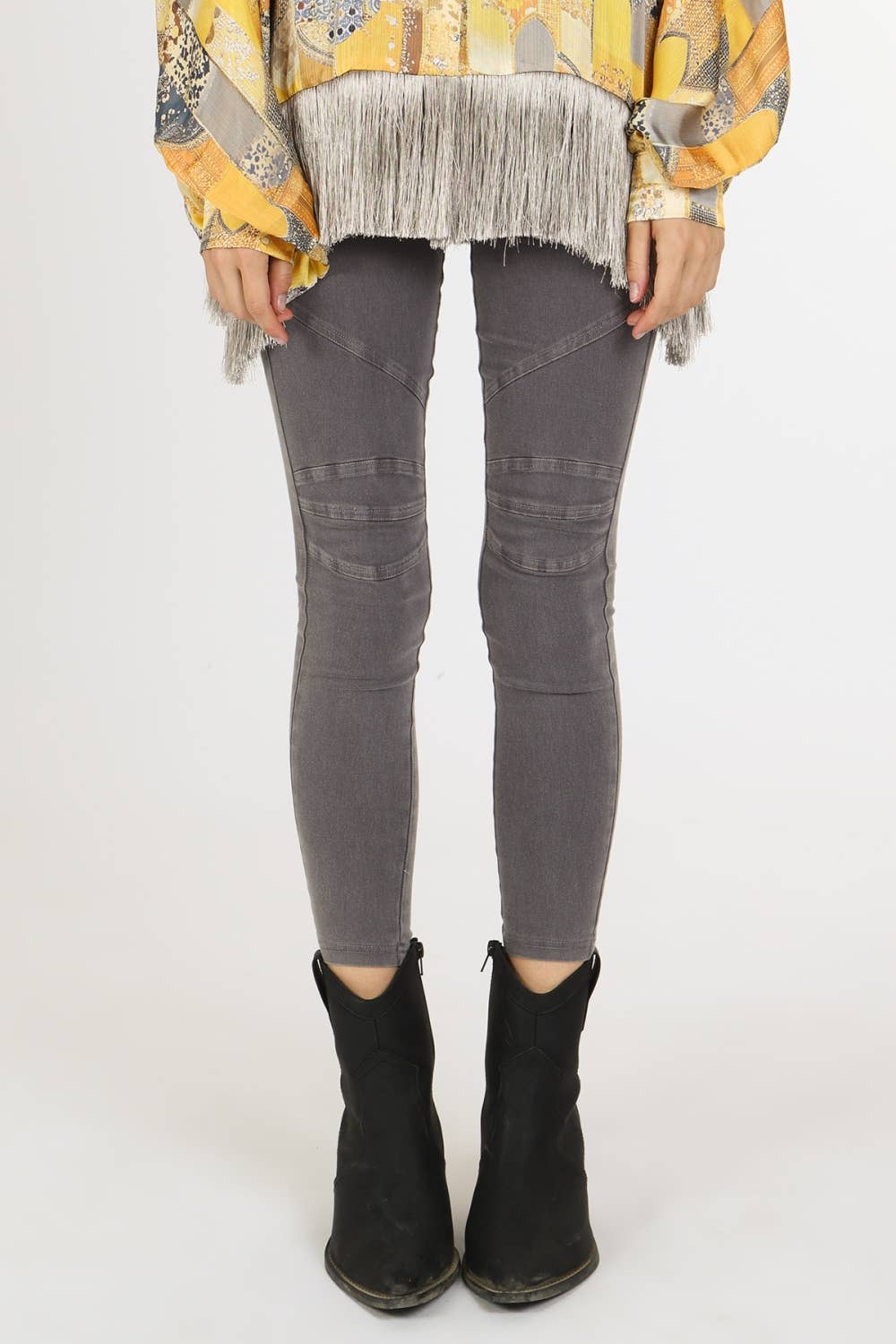 Beulah Style - Vente Pantalon – femme - Jegging Moto à Détails Plissés DM70027