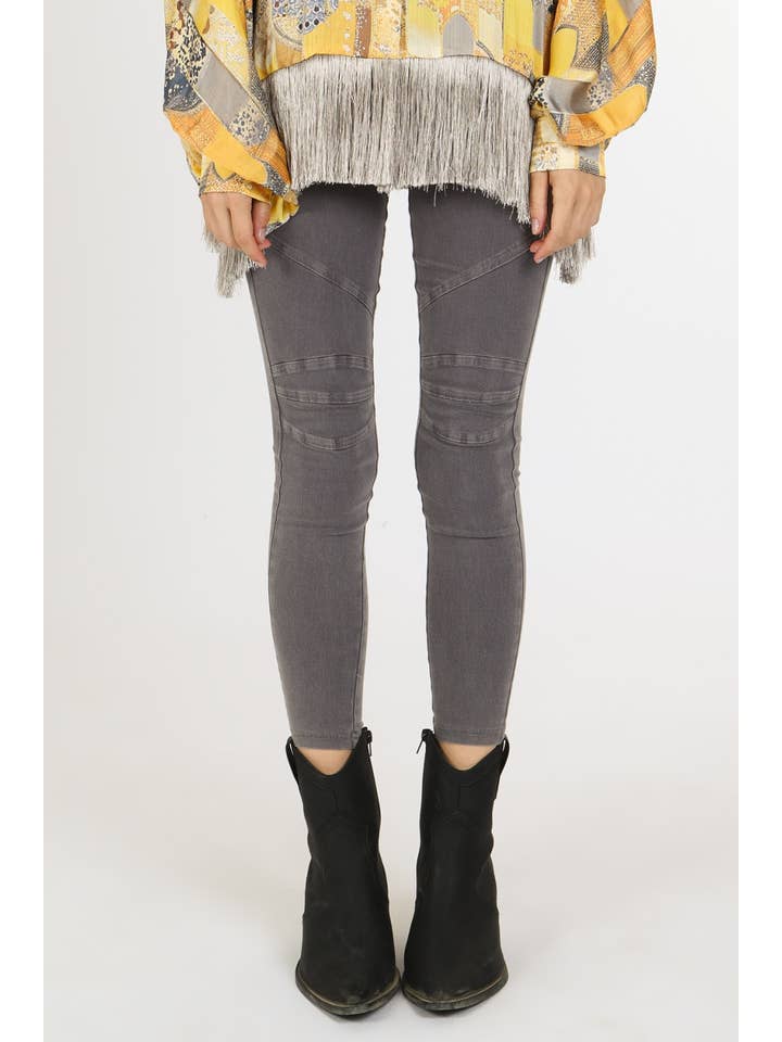 Beulah Style - Vente Pantalon – femme - Jegging Moto à Détails Plissés DM70027