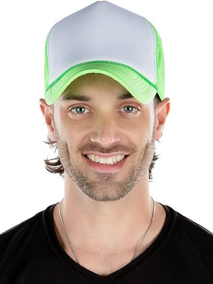Foam Trucker Hat (White/Neon Green) for wholesale by Funky Junque
