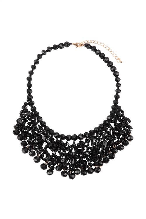 MYS Wholesale Inc - Wholesale Bib Necklace - Glass Beads Statement Bib Necklace0