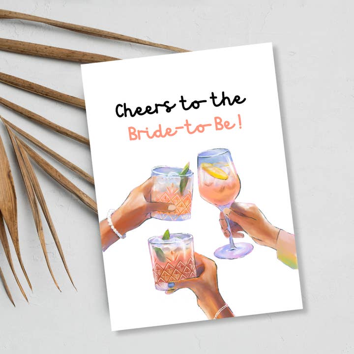 Bridal Celebration Card | Watercolor Cocktails for wholesale by JoeyPrints